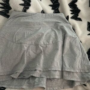 A gray tennis skirt